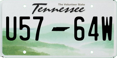 TN license plate U5764W