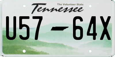 TN license plate U5764X