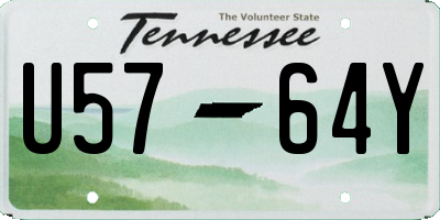 TN license plate U5764Y