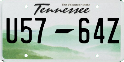 TN license plate U5764Z