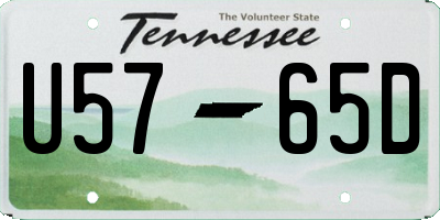 TN license plate U5765D