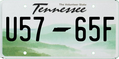 TN license plate U5765F