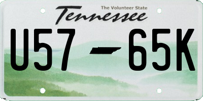 TN license plate U5765K