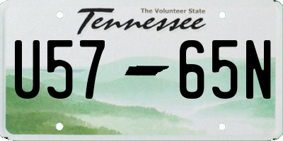 TN license plate U5765N