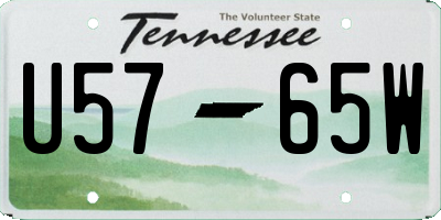 TN license plate U5765W