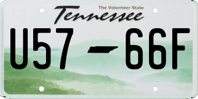 TN license plate U5766F