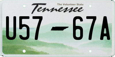 TN license plate U5767A