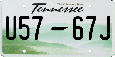 TN license plate U5767J