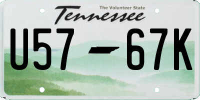 TN license plate U5767K