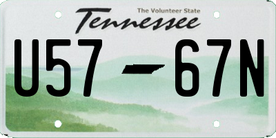 TN license plate U5767N