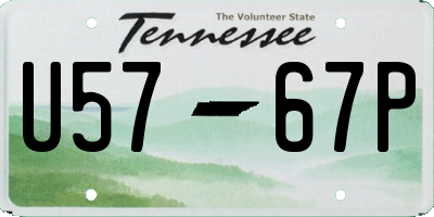 TN license plate U5767P