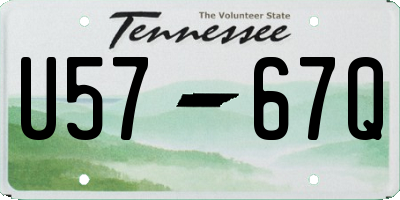 TN license plate U5767Q