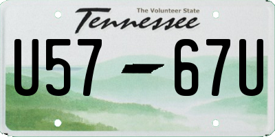 TN license plate U5767U