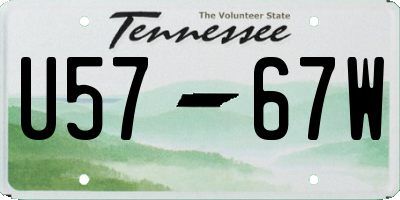 TN license plate U5767W