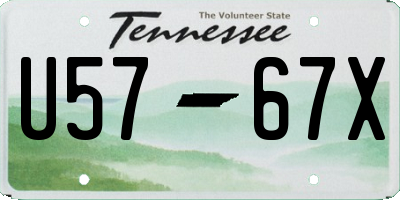 TN license plate U5767X