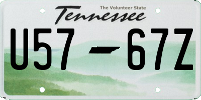 TN license plate U5767Z