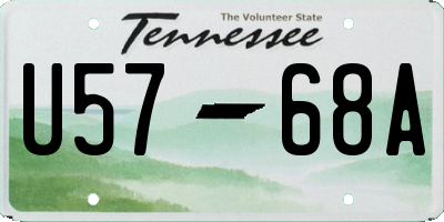 TN license plate U5768A