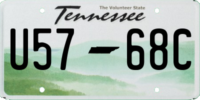 TN license plate U5768C