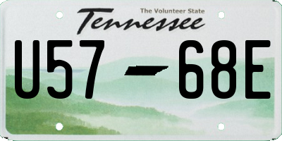 TN license plate U5768E