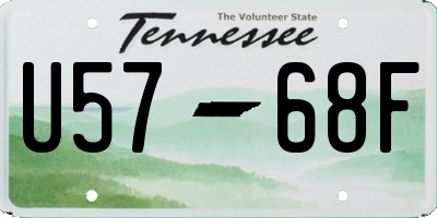 TN license plate U5768F