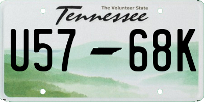 TN license plate U5768K