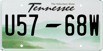 TN license plate U5768W