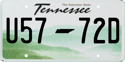 TN license plate U5772D