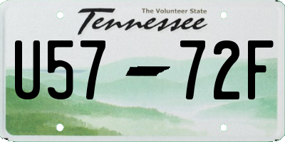 TN license plate U5772F