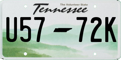 TN license plate U5772K