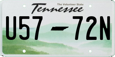 TN license plate U5772N