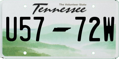 TN license plate U5772W