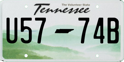TN license plate U5774B