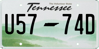 TN license plate U5774D
