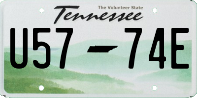 TN license plate U5774E
