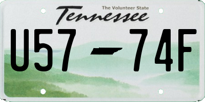 TN license plate U5774F