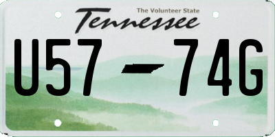 TN license plate U5774G