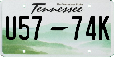 TN license plate U5774K