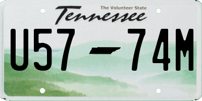 TN license plate U5774M