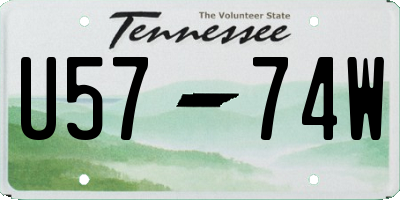 TN license plate U5774W