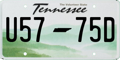 TN license plate U5775D
