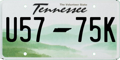 TN license plate U5775K