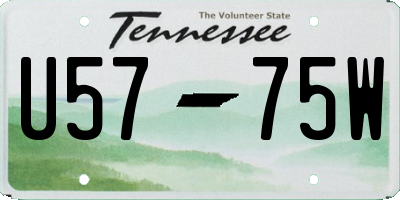 TN license plate U5775W