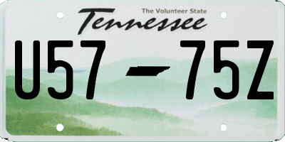 TN license plate U5775Z