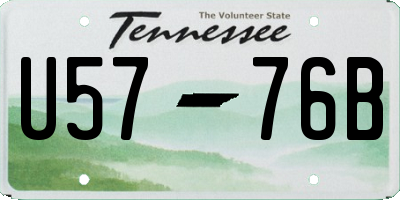 TN license plate U5776B