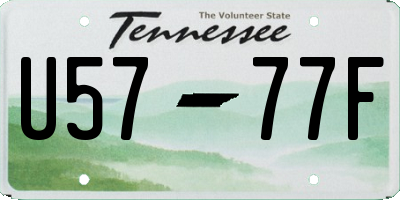 TN license plate U5777F