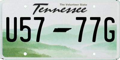 TN license plate U5777G