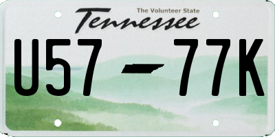 TN license plate U5777K