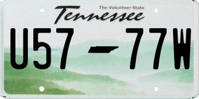 TN license plate U5777W