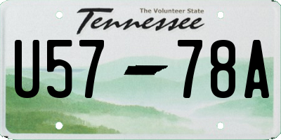 TN license plate U5778A