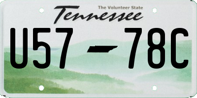 TN license plate U5778C
